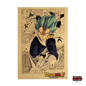 Poster Kraft Vintage - Super Vegeta Blue
