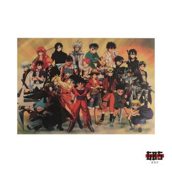 Poster Kraft Vintage - Anime All Stars